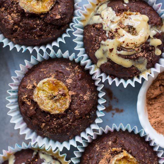 GF Oat Carob Banana Muffins