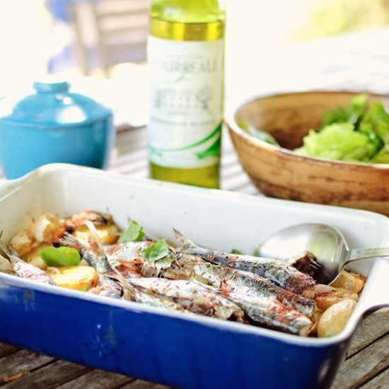 Roasted Sardines in White Wine