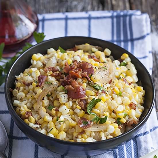 Roasted Corn with Bacon and Onion
