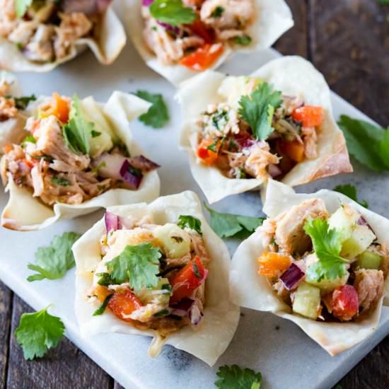 Thai Tuna Wonton Cups