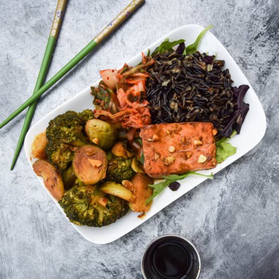 Ginger Mustard Glazed Salmon + Black Rice