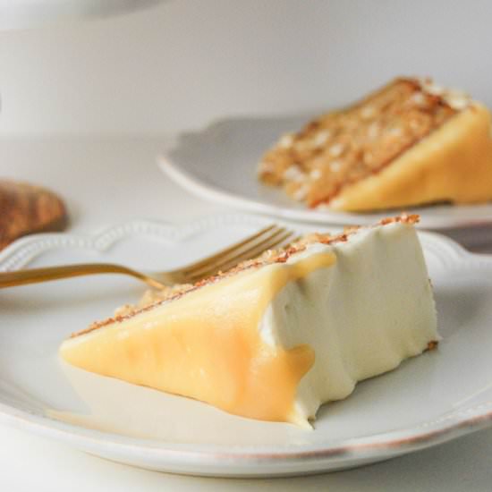 Walnut Apple Cake & Maple Caramel