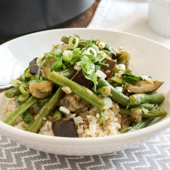 Eggplant and Green Bean Green Curry