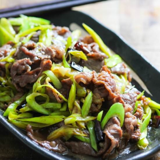 Stir-fried Beef with Leeks