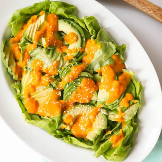 Avocado Salad with Carrot Dressing