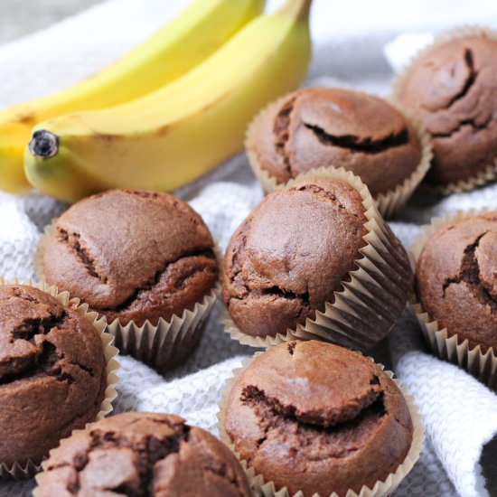 Grain Free Chocolate Banana Muffins