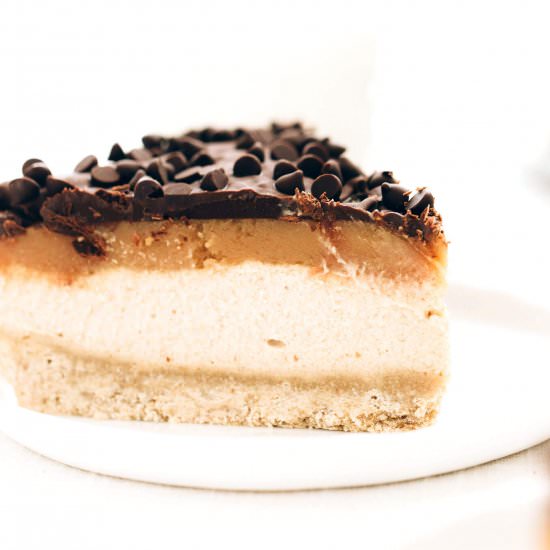 Vegan PB Twix Cheesecake