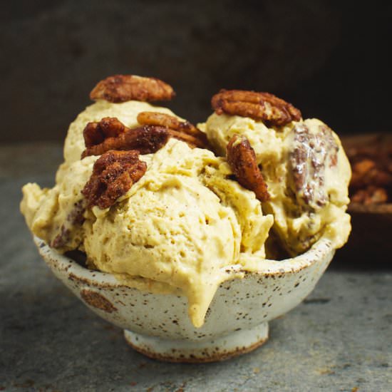Candied Pecan Pumpkin Ice-Cream