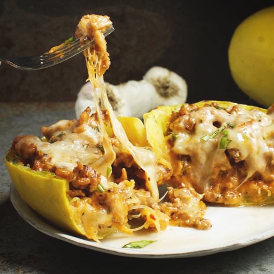Sausage Stuffed Spaghetti Squash