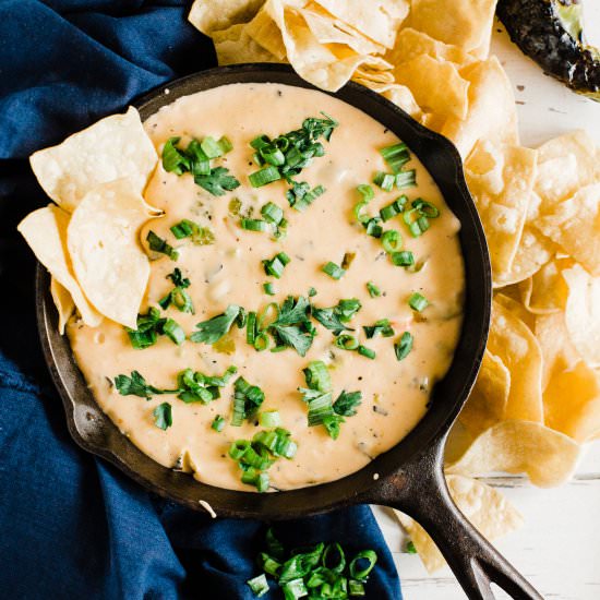 Roasted Hatch Pepper Queso Dip