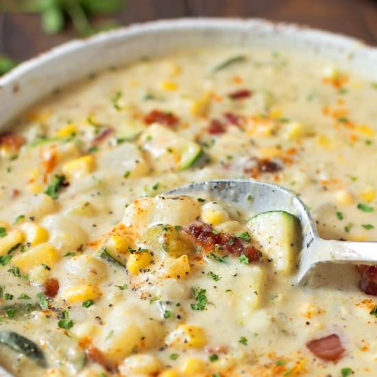 Summer Corn and Zucchini Chowder