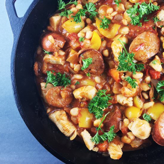 White Bean Chicken Sausage Skillet