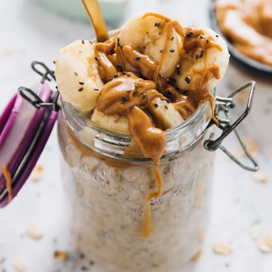 Peanut Butter Banana Overnight Oats