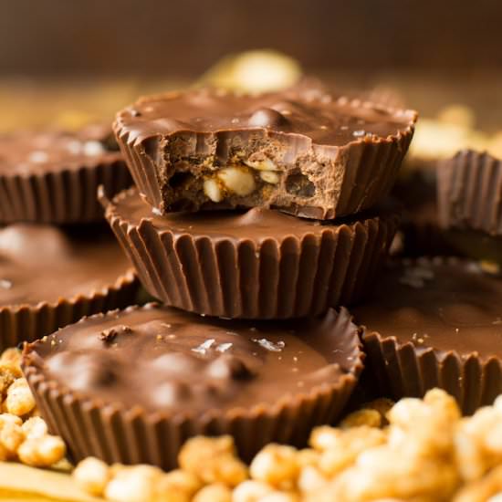 Peanut Butter Crunch Chocolate Cups