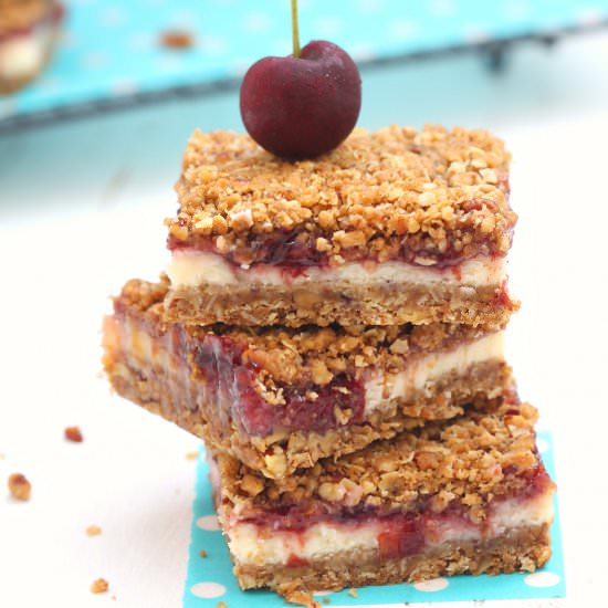 Cherry Cream Cheese Oatmeal Bars