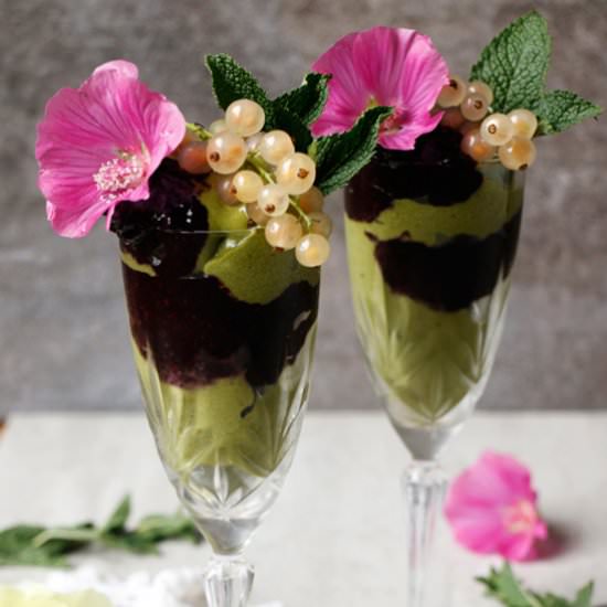 Blackberry Matcha Nice Cream