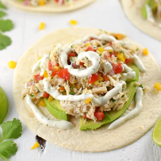 No Cook Cilantro Lime Crab Tacos