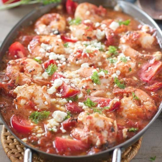Baked Shrimp, Tomato and Feta