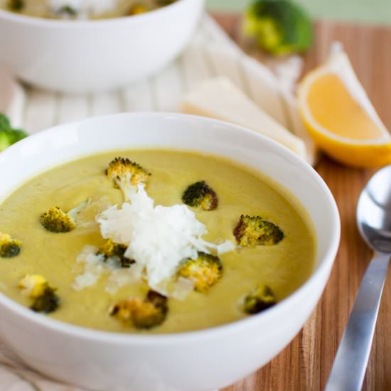 Roasted Broccoli Parmesan Soup