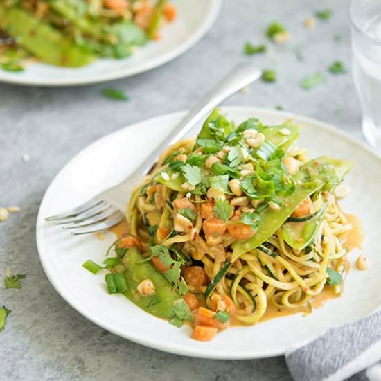 Zoodle Stir-Fry with Peanut Sauce