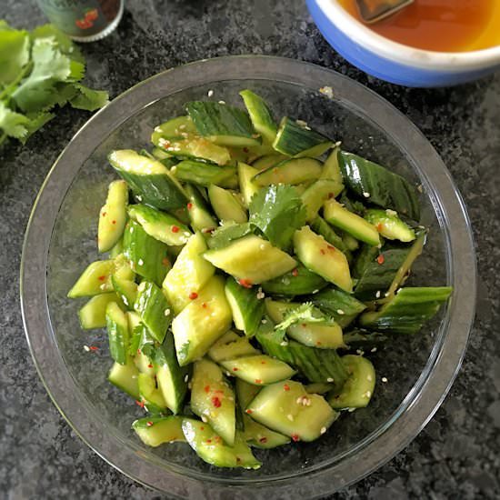 Smashed cucumber salad