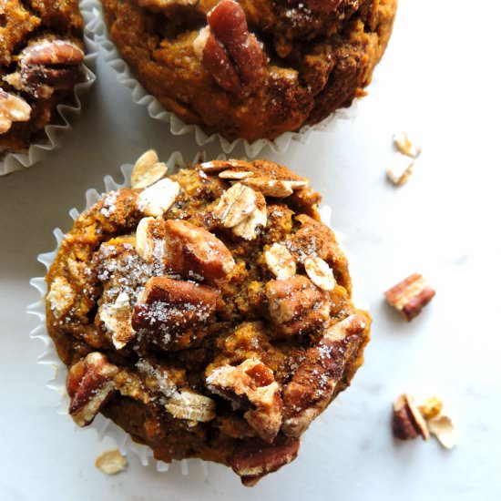 Pecan Oat Pumpkin Spice Muffins