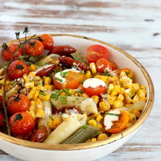 Corn Tomato Pasta Bowl