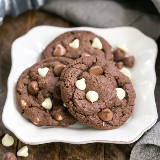Triple Chocolate Fudge Cookies