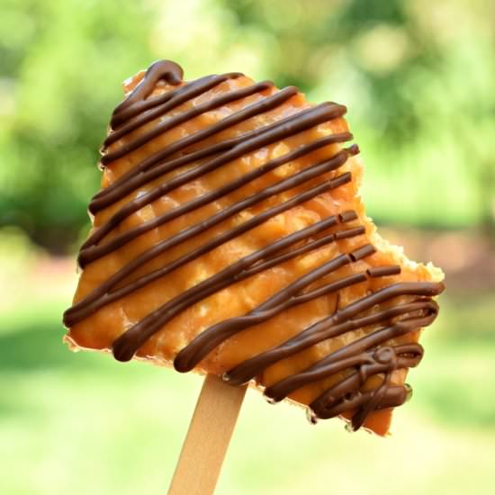 Caramel Covered Krispie Treats