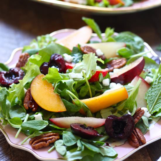 Greens with Stone Fruit