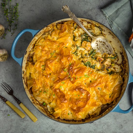 Phyllo Pot Pie with Creamy Chicken