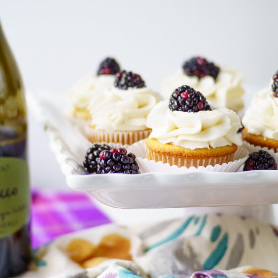 Prosecco Cupcakes with Blackberries