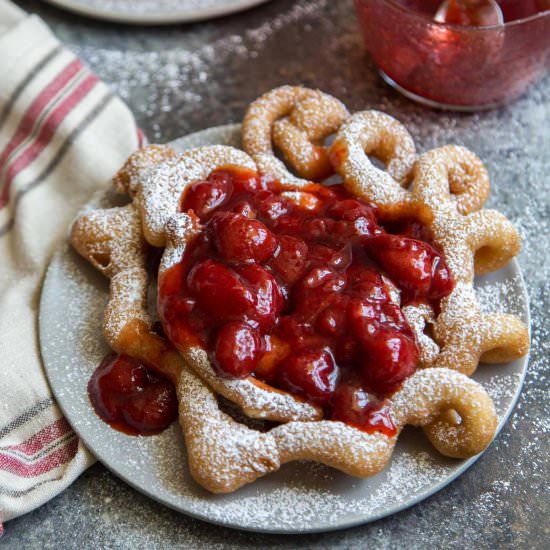 Strawberry Funnel Cake