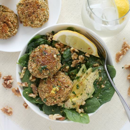 Crunchy Walnut Crusted Salmon Patties