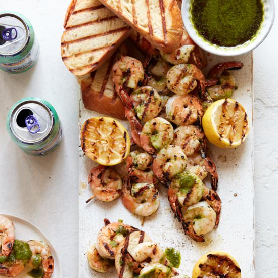 Grilled Shrimp with Cilantro Pesto