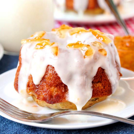 Pineapple Banana Bread Bundt Cakes