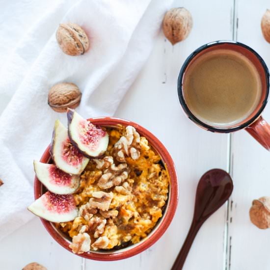 Vegan pumkin pie overnight oats