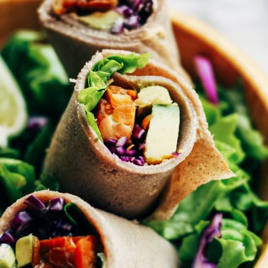 Thai Tempeh Buckwheat Wraps