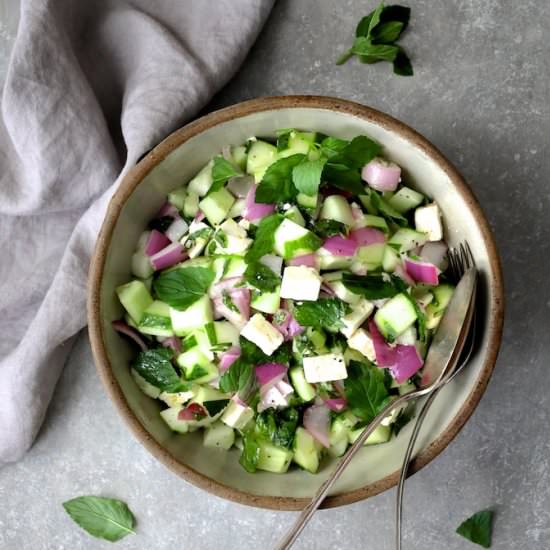 Cucumber Red Onion & Feta Salad