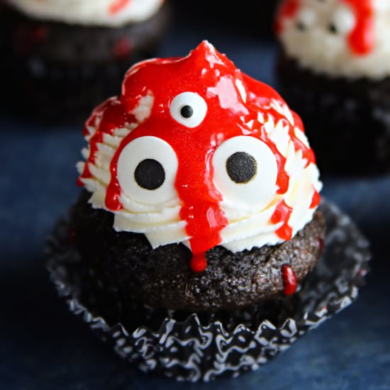 Ghoulish Monster Halloween Cupcakes