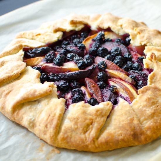 Stone Fruit, Blueberry Galette
