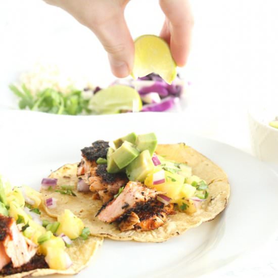 Salmon Tacos with Pineapple Salsa