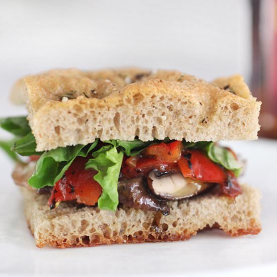 Beer-Braised Portobello Sandwich