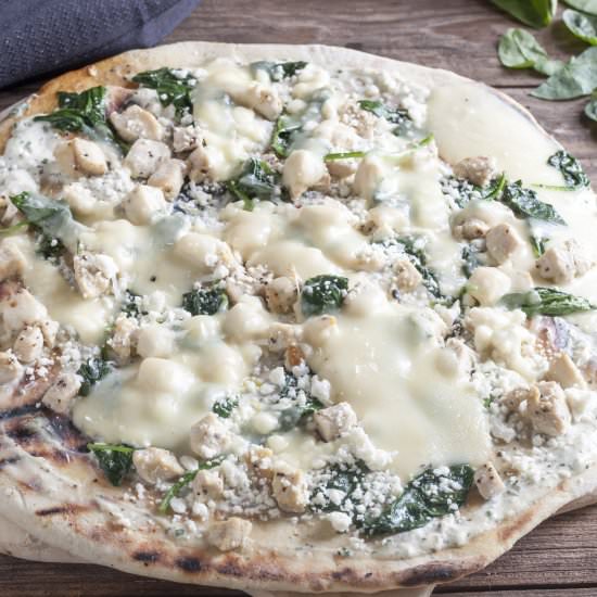 Thin Crust Chicken Pizza with Feta