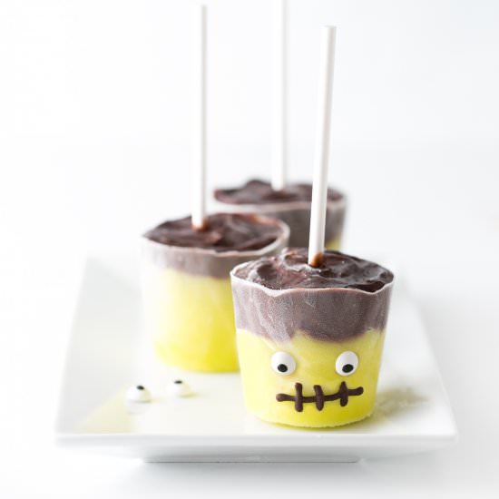 Halloween Frankenstein Pudding Pops