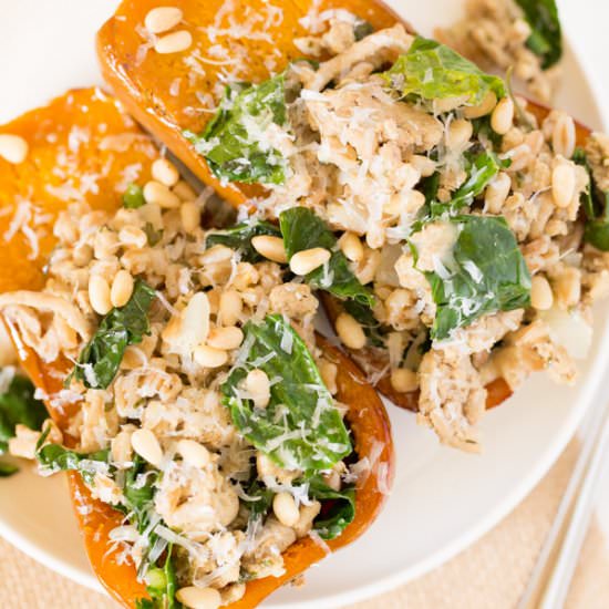 Turkey Stuffed Honeynut Squash