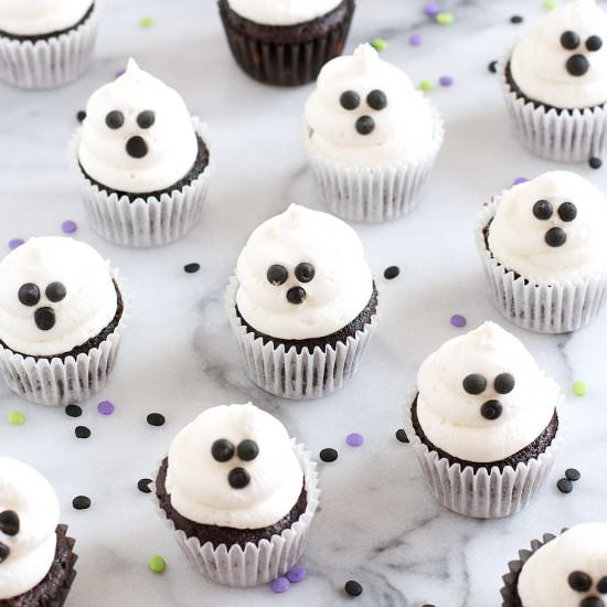 Mini Ghost Cupcakes