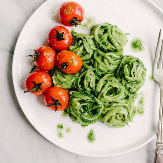 Tarragon Pesto over Zoodles
