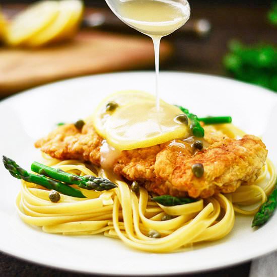 Chicken Piccata with Asparagus