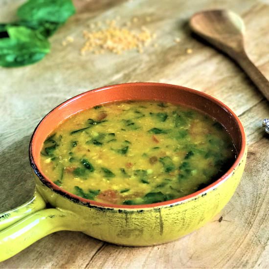 Spinach Dal in Pressure Cooker
